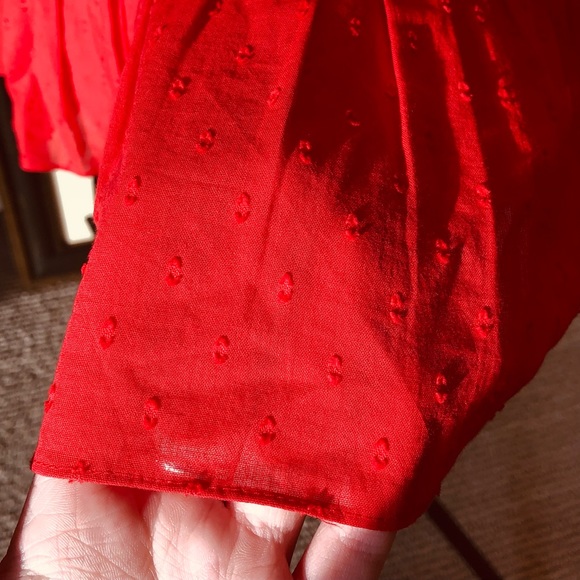 Alice + Olivia red ruffle swiss dot dress - Picture 5 of 8